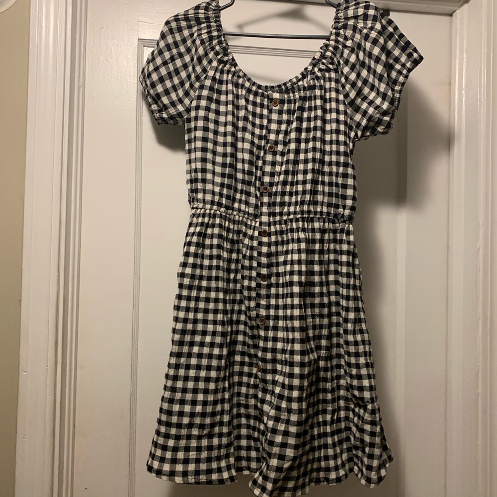 Off the Shoulder Gingham Dress - Picture 3 of 4